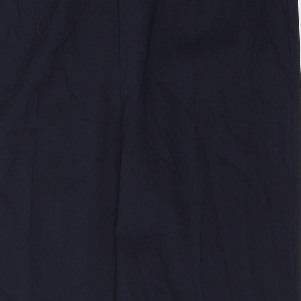 Marks and Spencer Womens Blue  Polyester Trousers  Size 16 L30 in Regular Zip
