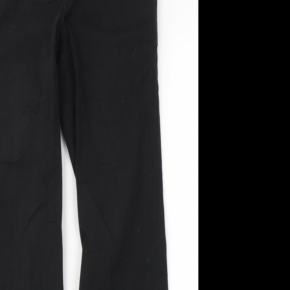 Wallis Womens Black  Cotton Flared Jeans Size 10 L29 in Regular Button