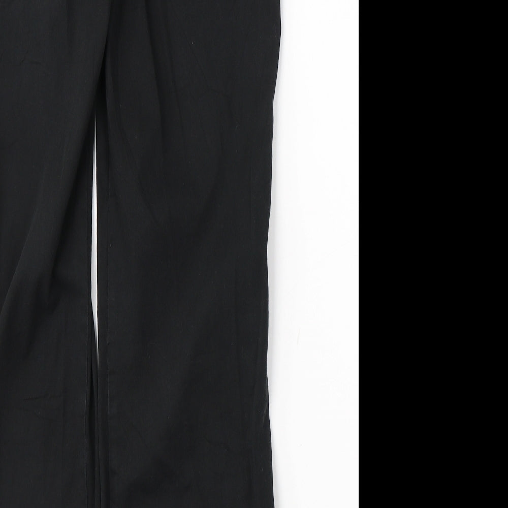 Wallis Womens Black  Cotton Flared Jeans Size 10 L29 in Regular Button