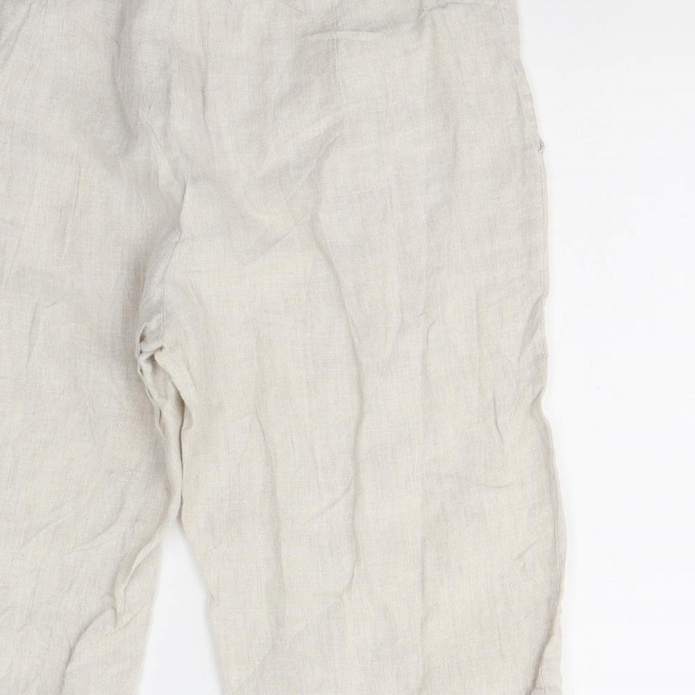ALEX&CO Womens Beige  Linen Bermuda Shorts Size 14 L12 in Regular Button