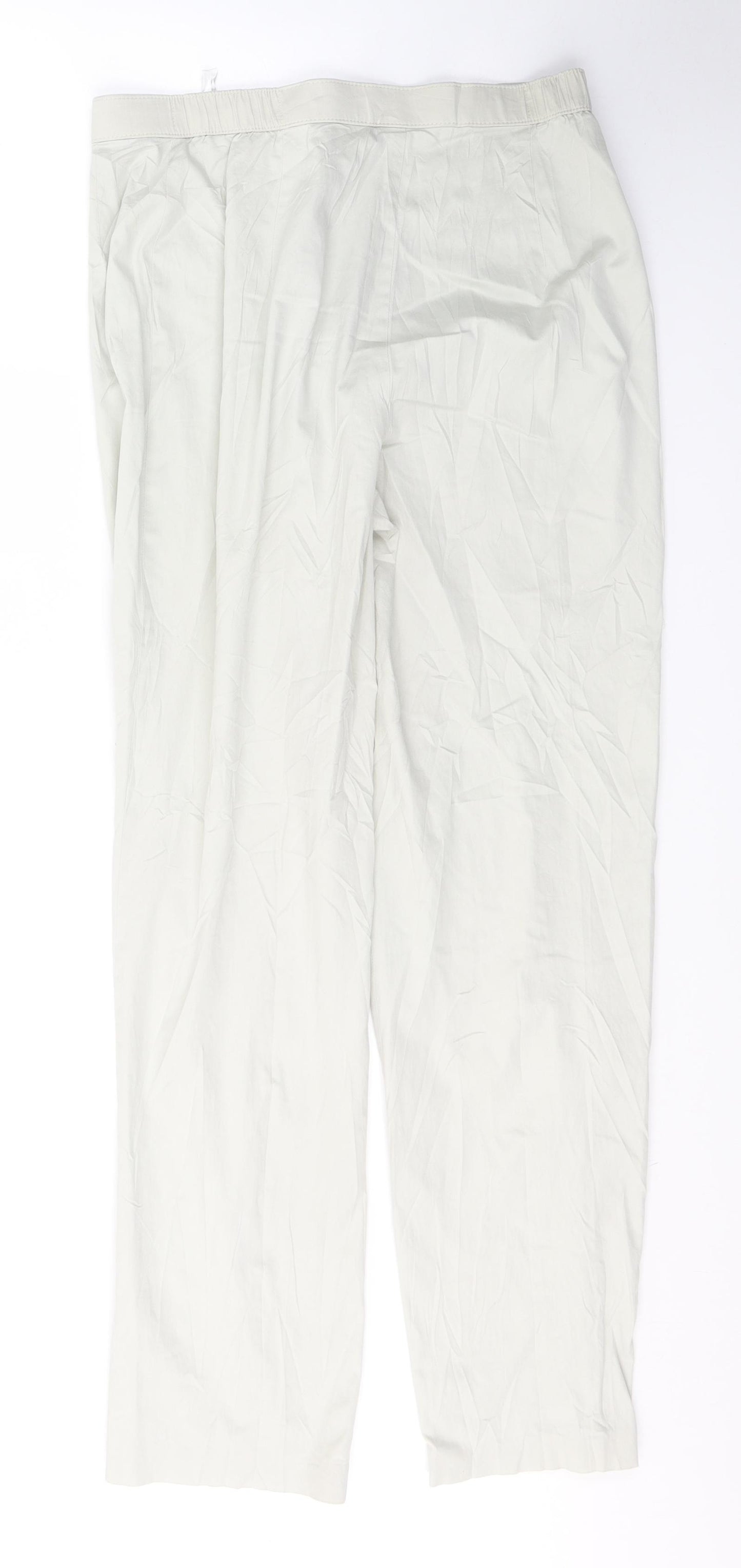 Marks and Spencer Womens Grey  Polyester Trousers  Size 14 L31 in Regular Button