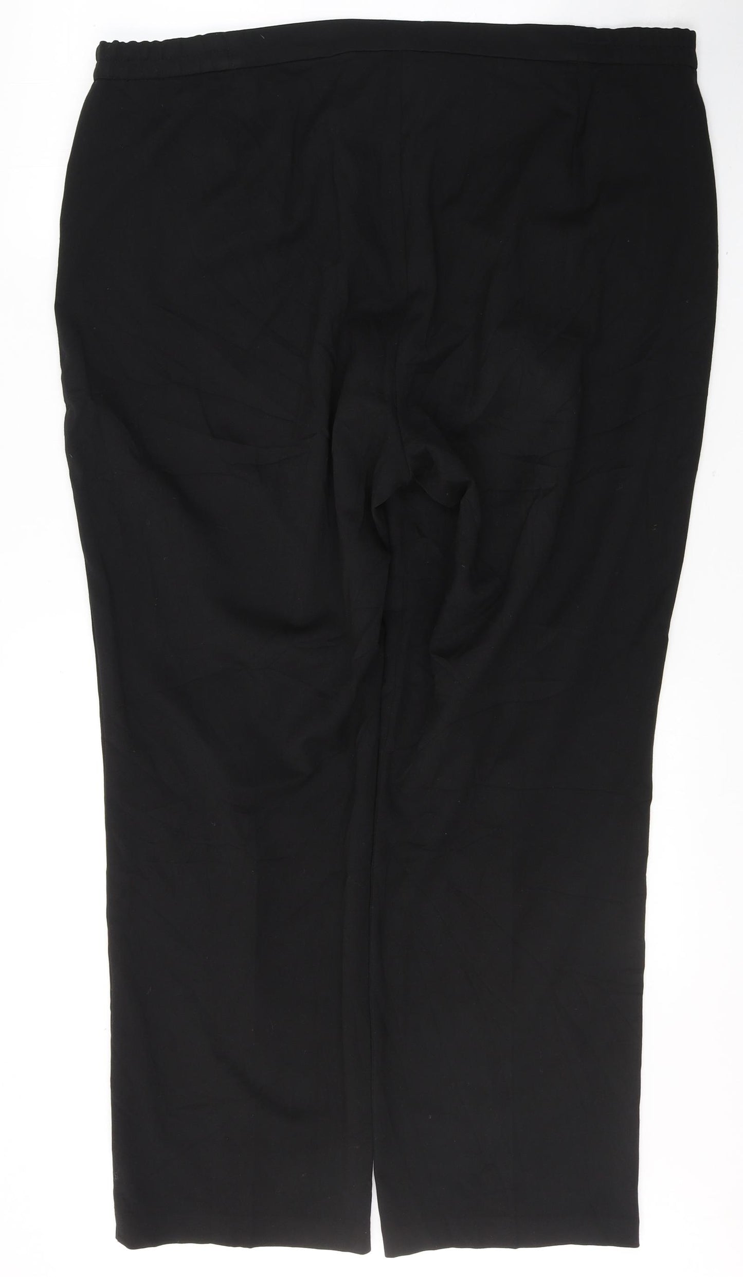 Marks and Spencer Womens Black  Polyester Trousers  Size 18 L28 in Slim Button