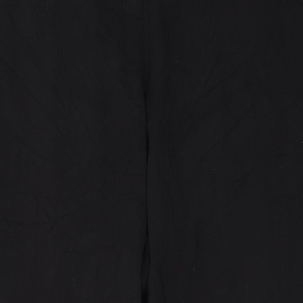 Marks and Spencer Womens Black  Polyester Trousers  Size 18 L28 in Slim Button