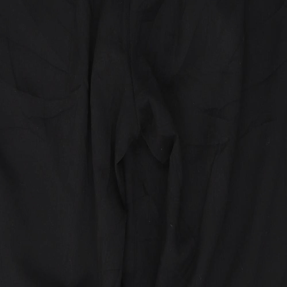 Marks and Spencer Womens Black  Polyester Trousers  Size 18 L28 in Slim Button