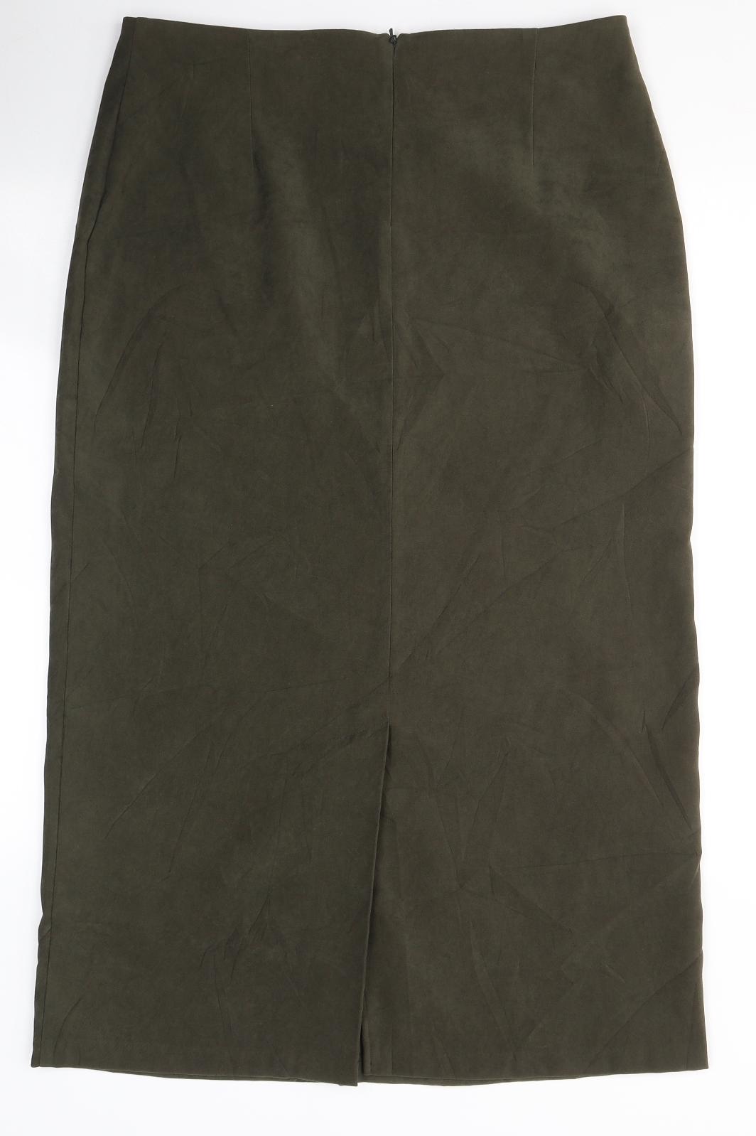 C.M.D Womens Green  Polyester Maxi Skirt Size 16   Zip