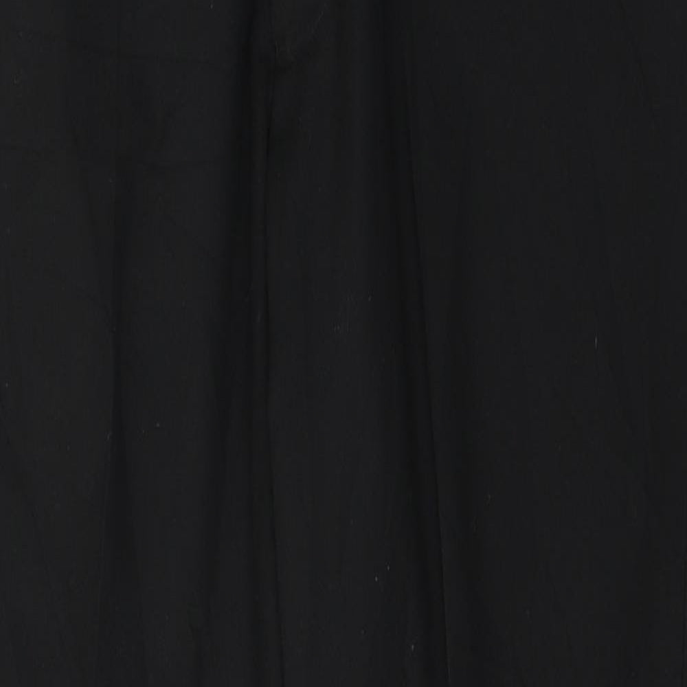 Marks and Spencer Mens Black  Polyester Trousers  Size 34 in L29 in Regular Button