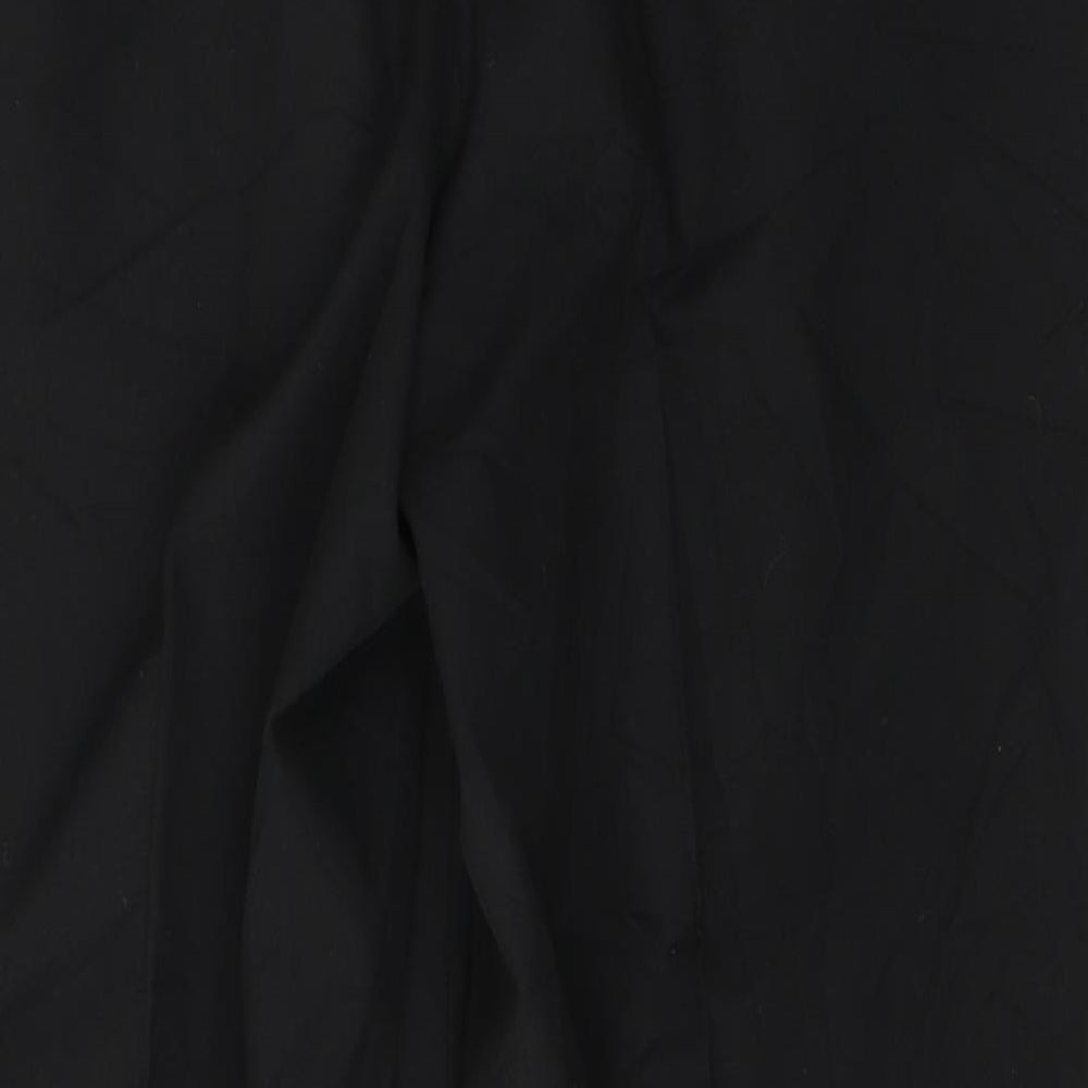 Marks and Spencer Mens Black  Polyester Trousers  Size 34 in L29 in Regular Button