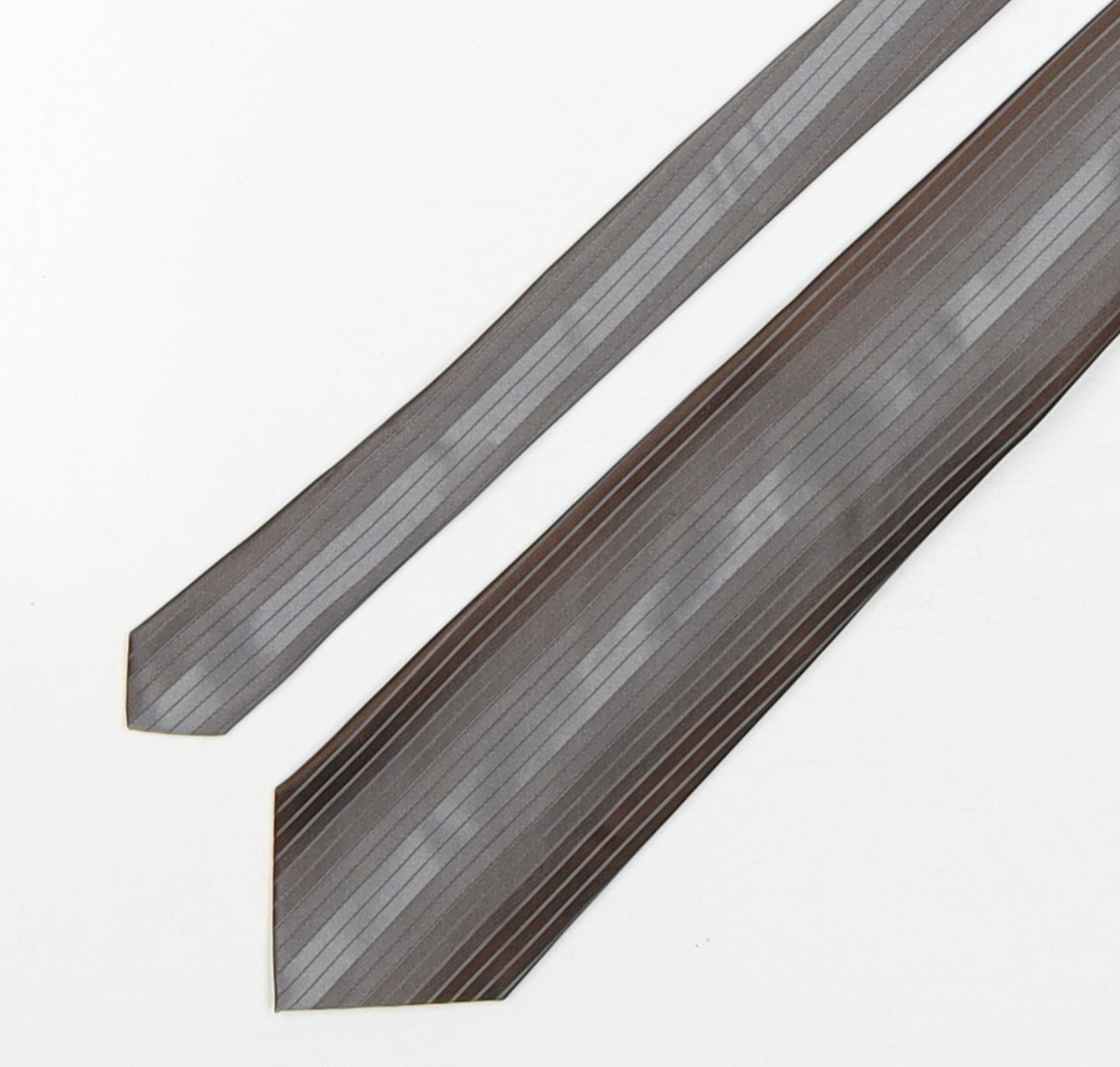 Autograph Mens Brown Striped Silk Pointed Tie One Size