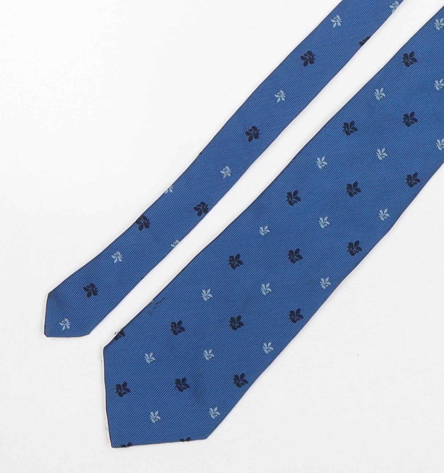 The National Trust Mens Blue Floral Polyester Pointed Tie One Size