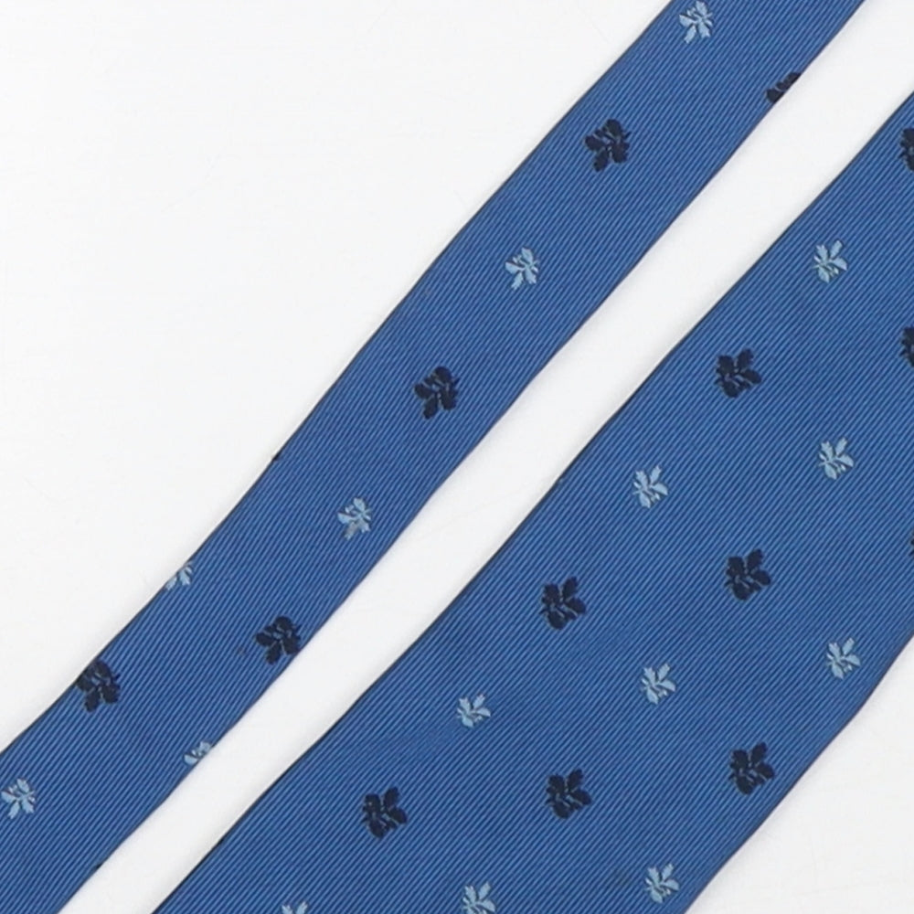 The National Trust Mens Blue Floral Polyester Pointed Tie One Size