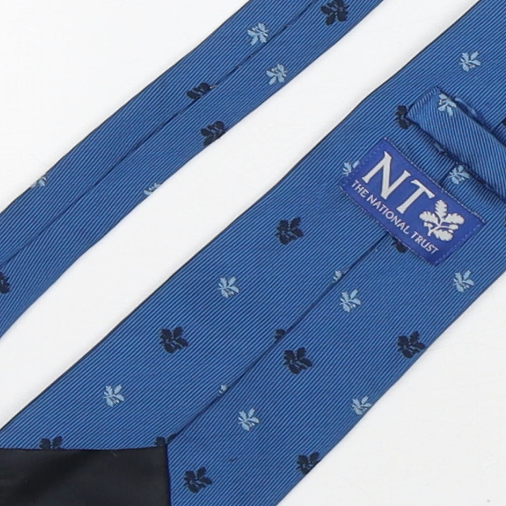 The National Trust Mens Blue Floral Polyester Pointed Tie One Size