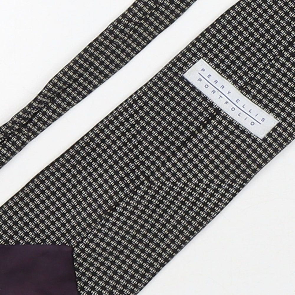 Perry Ellis  Mens Multicoloured Geometric Silk Pointed Tie One Size