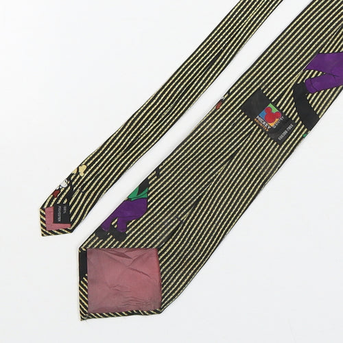 Mickey Unlimited Mens Multicoloured Striped Polyester Pointed Tie One Size - Goofy