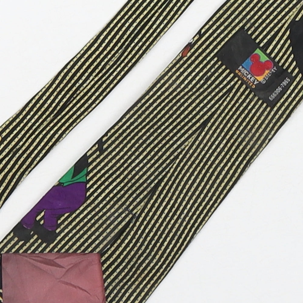 Mickey Unlimited Mens Multicoloured Striped Polyester Pointed Tie One Size - Goofy