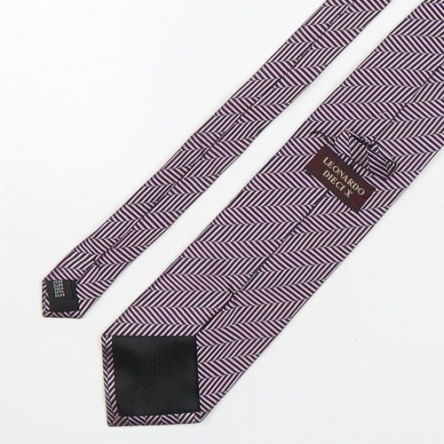 Leonardo Deici x Mens Multicoloured Striped Silk Pointed Tie One Size