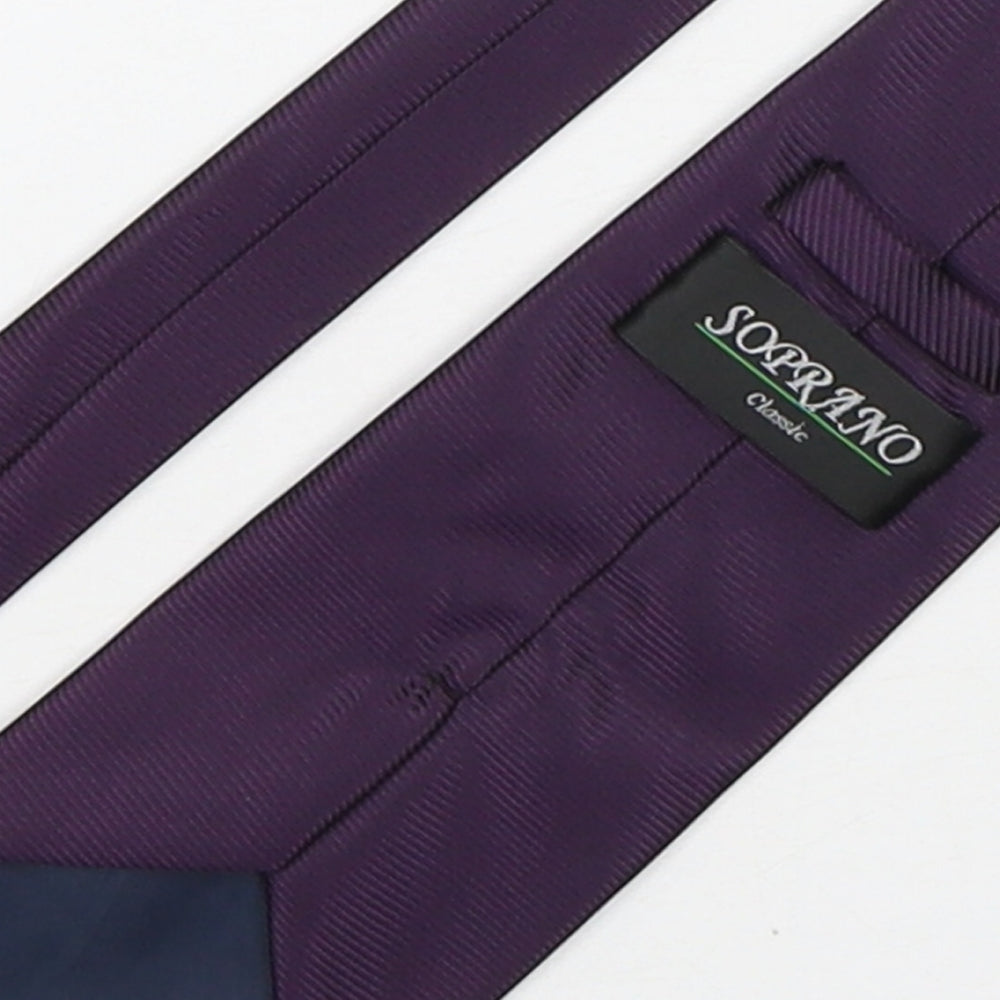 Soprano Mens Purple  Polyester Pointed Tie One Size