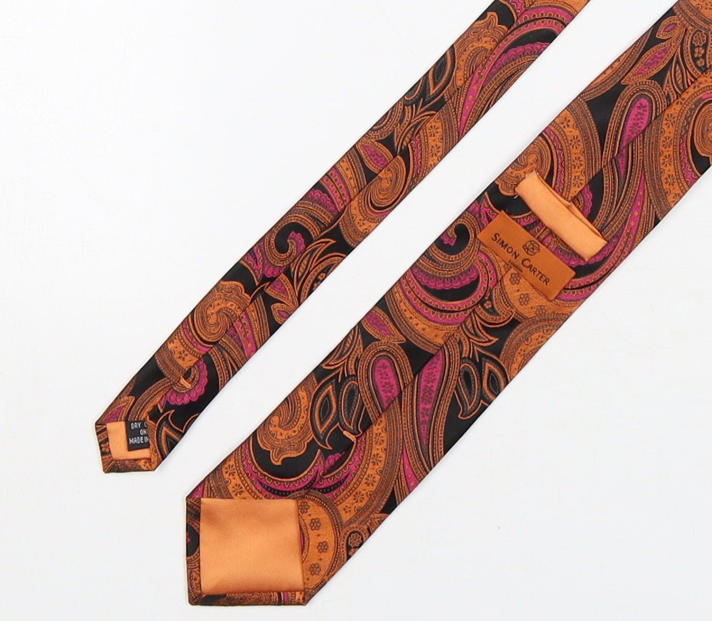 Simon Carter Mens Multicoloured Paisley Silk Pointed Tie One Size