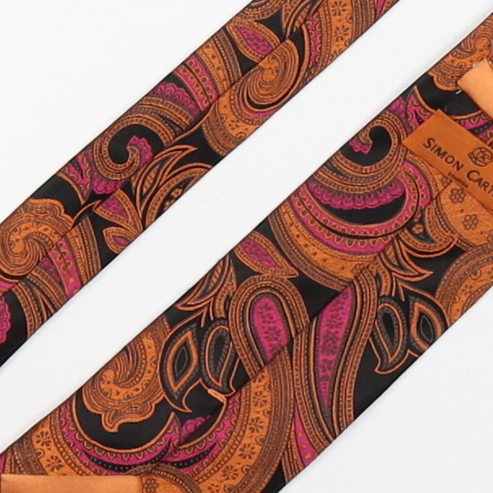 Simon Carter Mens Multicoloured Paisley Silk Pointed Tie One Size