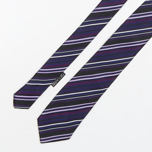 Device Mens Multicoloured Striped Polyester Pointed Tie One Size