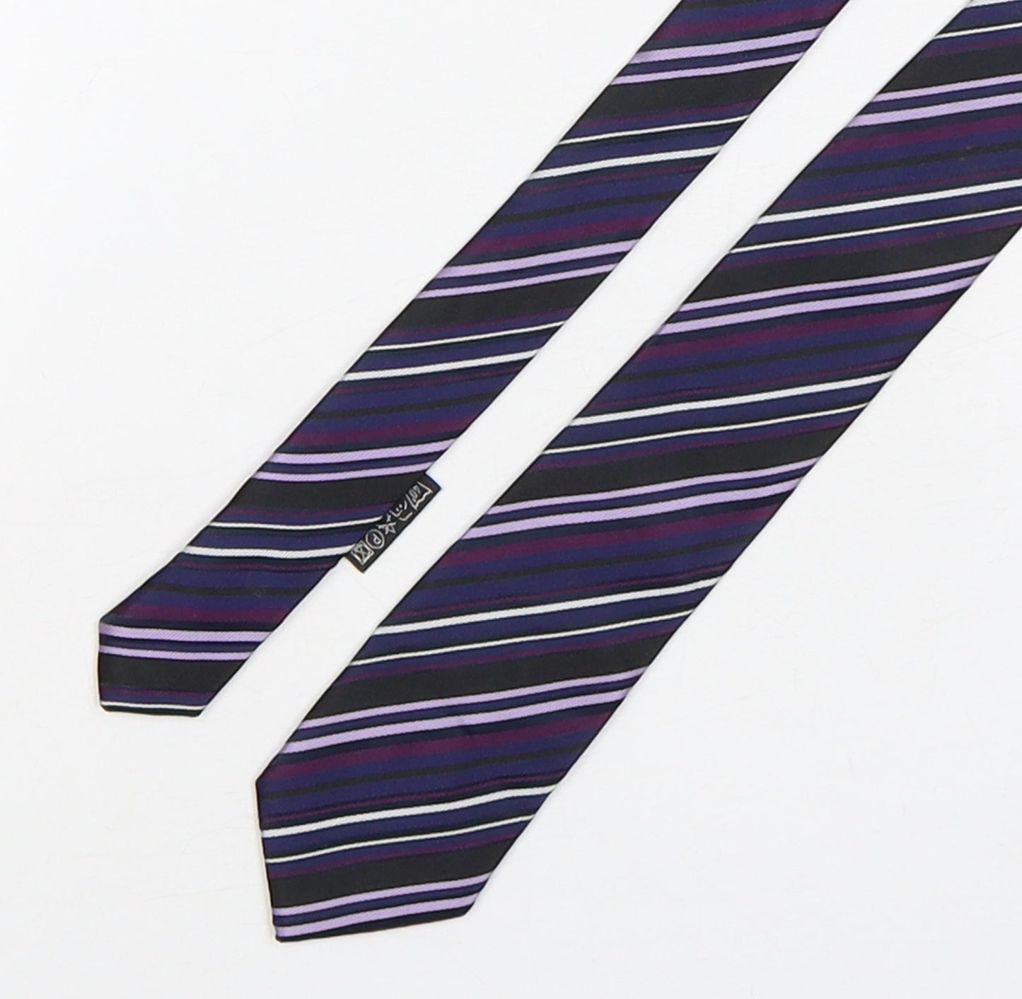Device Mens Multicoloured Striped Polyester Pointed Tie One Size