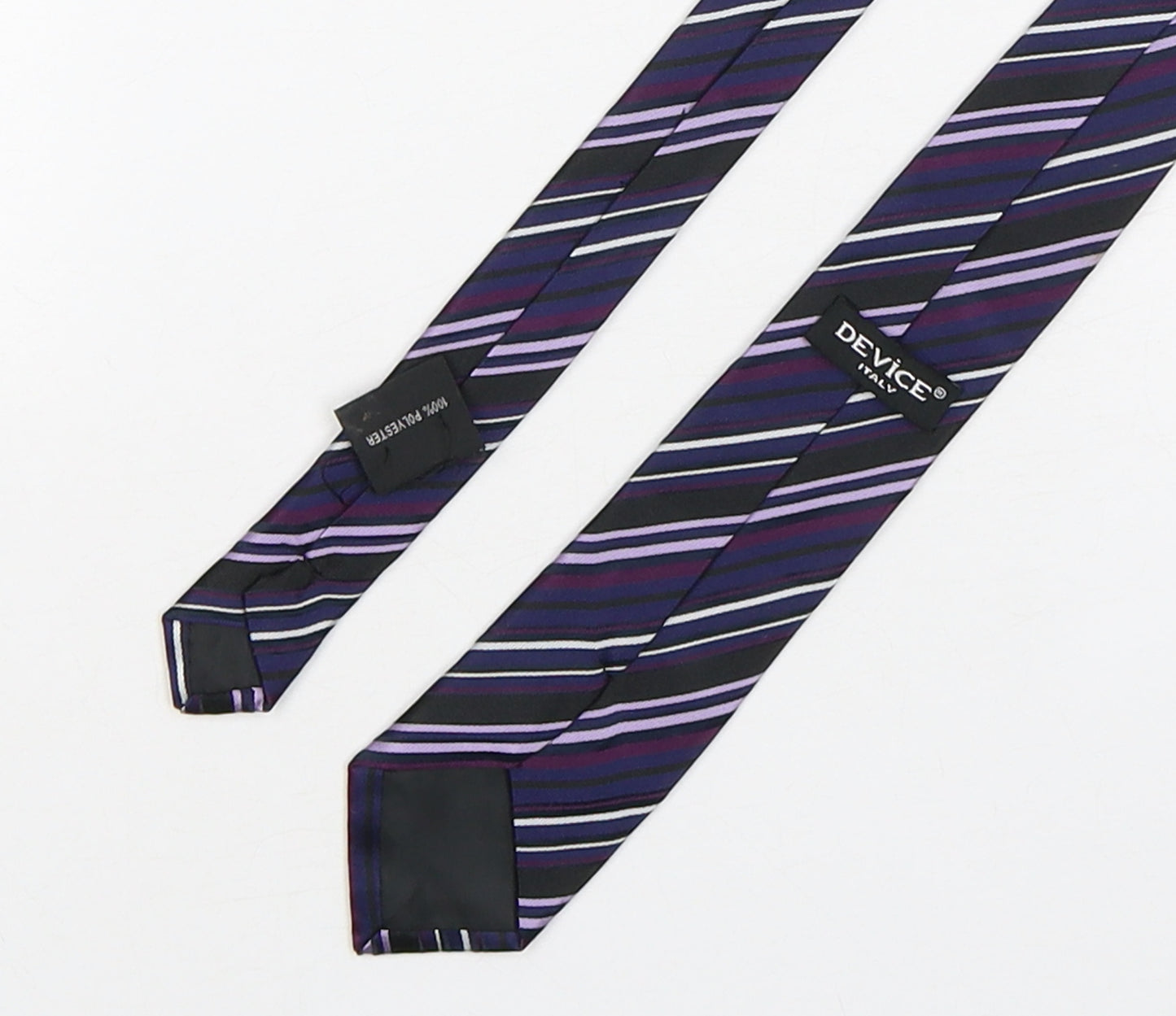 Device Mens Multicoloured Striped Polyester Pointed Tie One Size