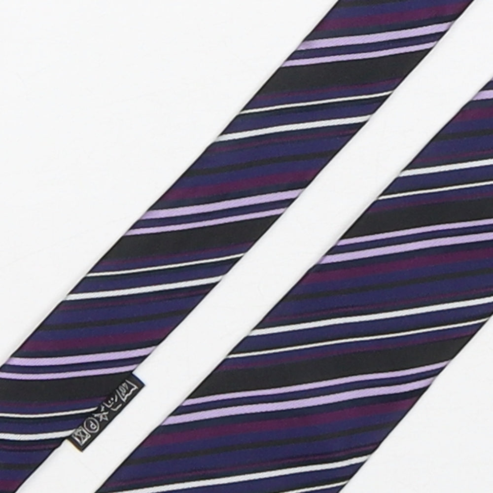 Device Mens Multicoloured Striped Polyester Pointed Tie One Size
