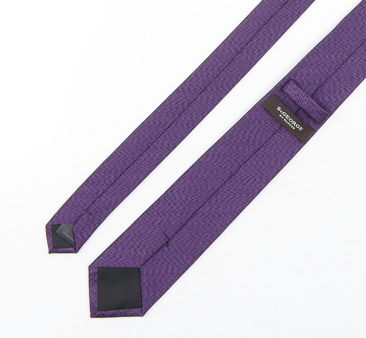 Duffer Mens Purple Geometric Polyester Pointed Tie One Size