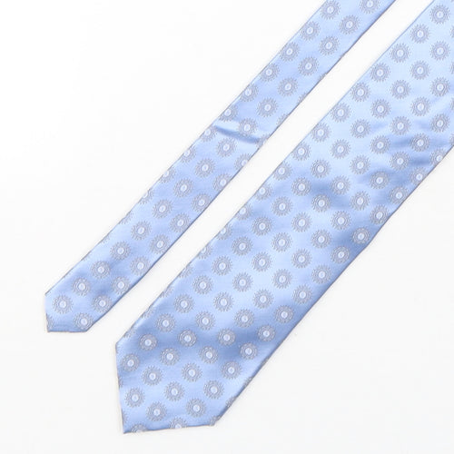 Collezione Mens Blue Geometric Silk Pointed Tie One Size