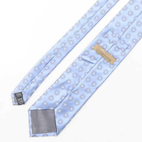 Collezione Mens Blue Geometric Silk Pointed Tie One Size