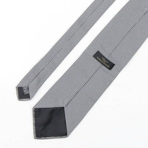 Marks and Spencer Mens Grey Geometric Polyester Pointed Tie One Size
