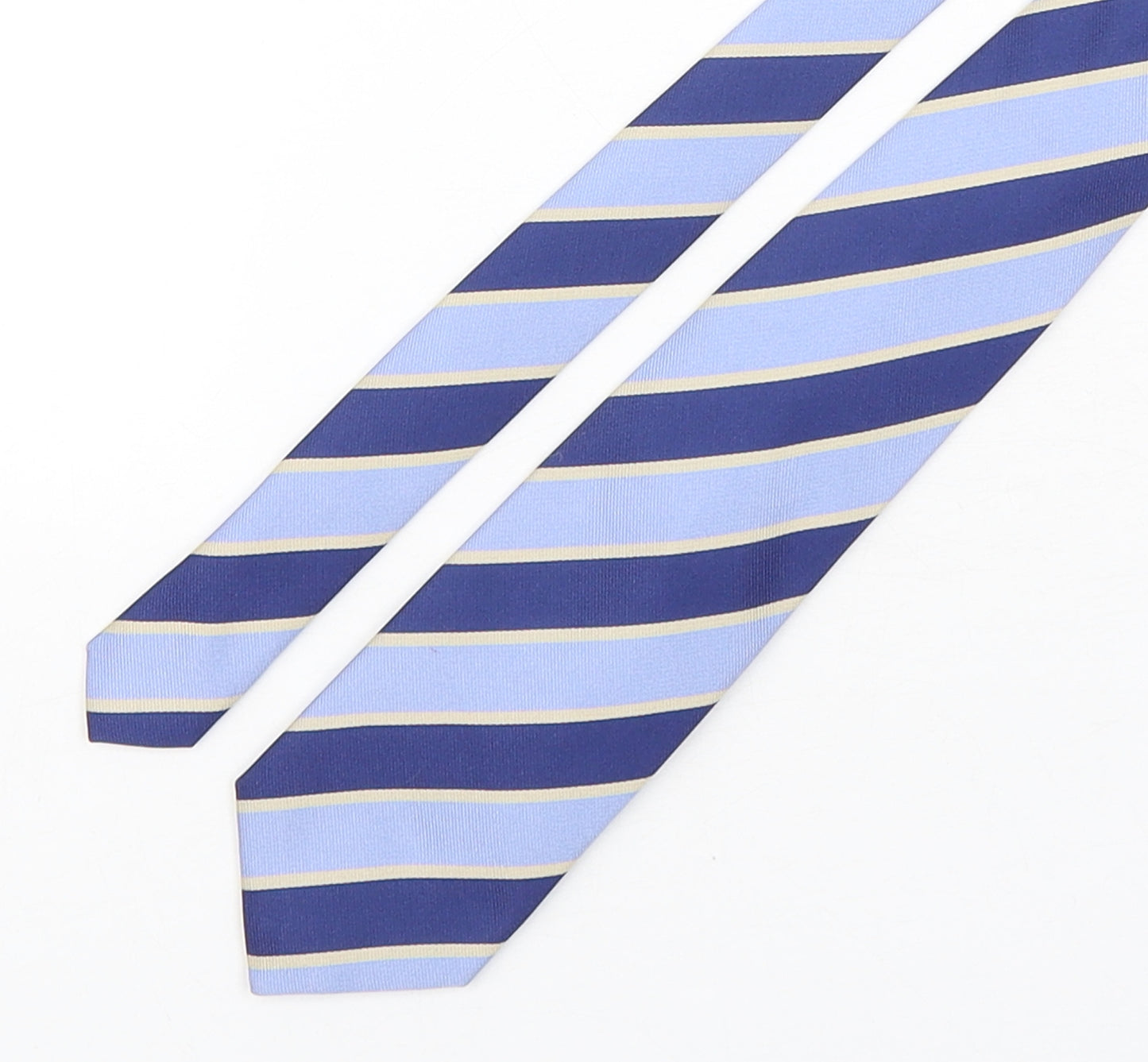 Charles Tyrwhitt Mens Blue Striped Silk Pointed Tie One Size