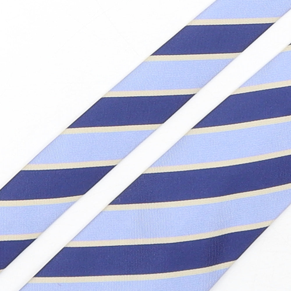 Charles Tyrwhitt Mens Blue Striped Silk Pointed Tie One Size