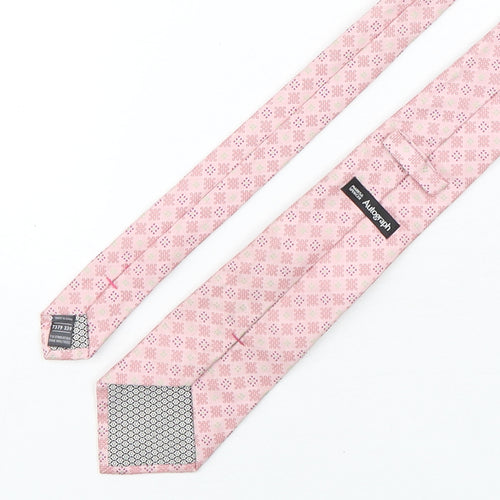 Autograph Mens Pink Geometric Silk Pointed Tie One Size