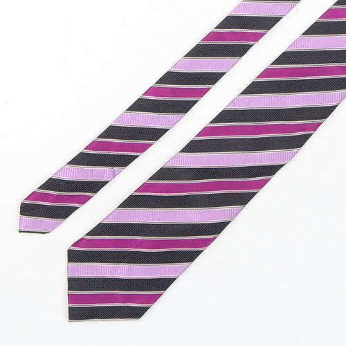 Marks and Spencer Mens Multicoloured Striped Silk Pointed Tie One Size