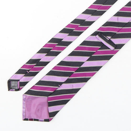 Marks and Spencer Mens Multicoloured Striped Silk Pointed Tie One Size