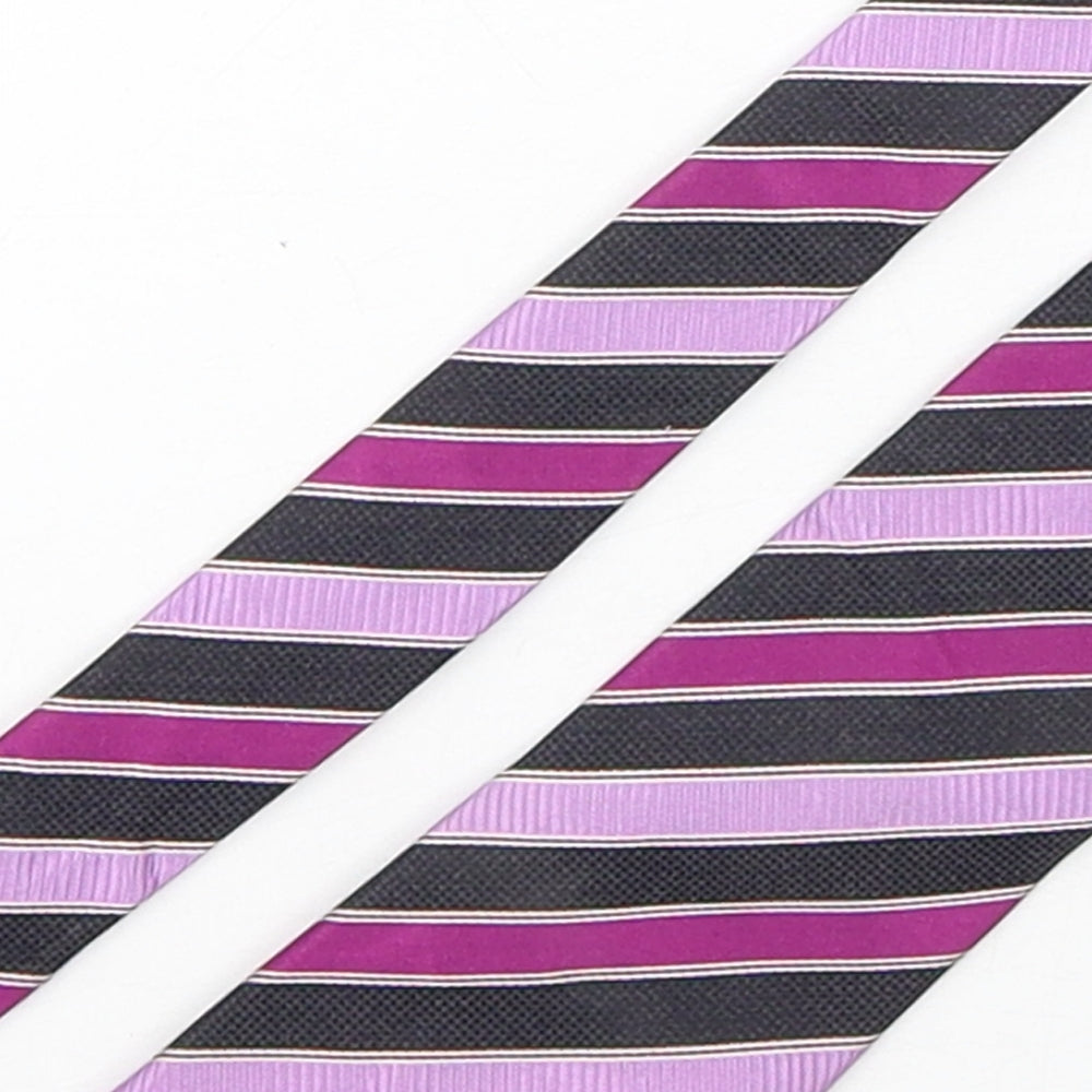 Marks and Spencer Mens Multicoloured Striped Silk Pointed Tie One Size