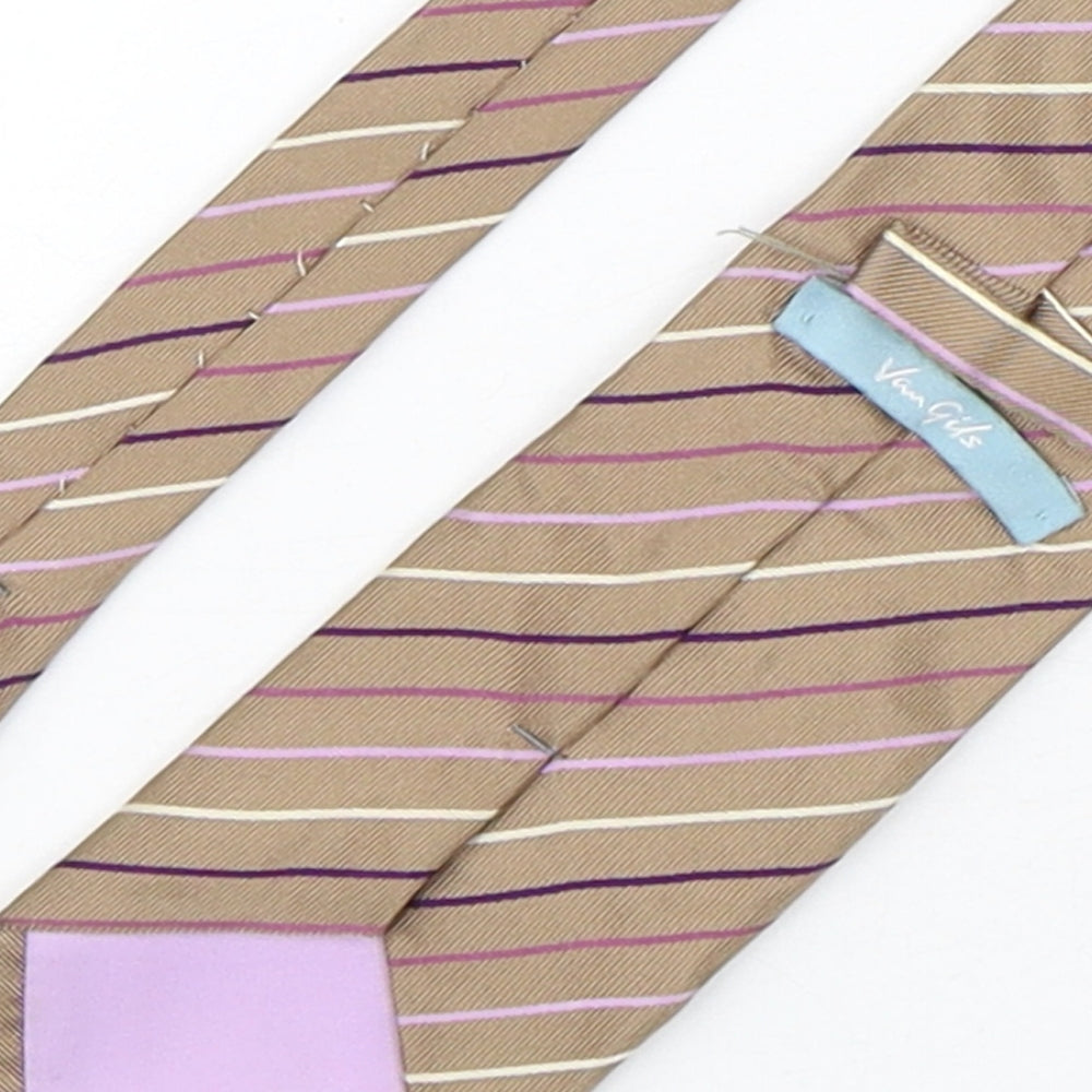 Van Girls  Mens Multicoloured Striped Silk Pointed Tie One Size