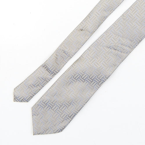 Ten Mens Multicoloured Geometric Silk Pointed Tie One Size