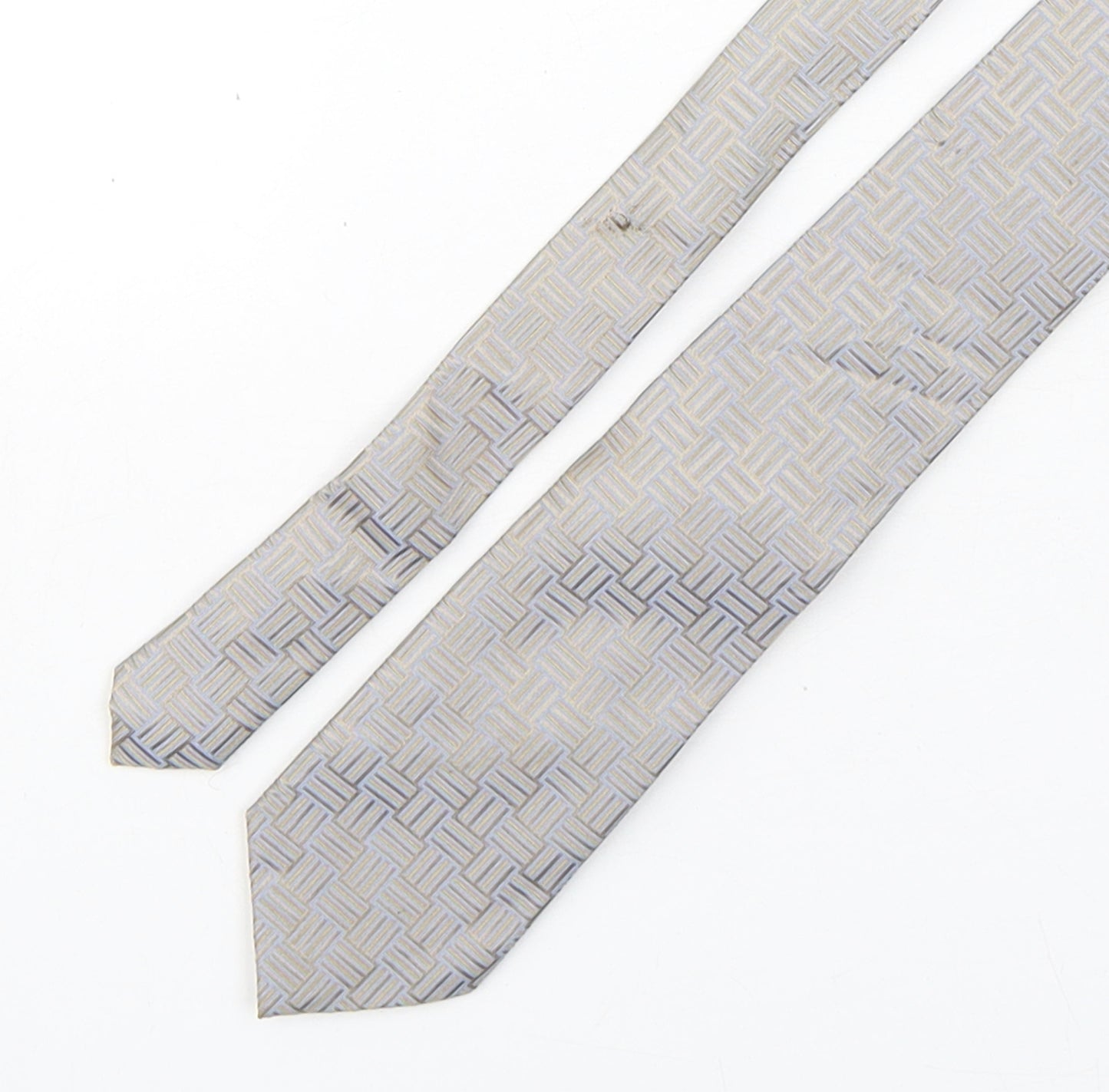 Ten Mens Multicoloured Geometric Silk Pointed Tie One Size