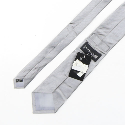 Michelsons Mens Grey  Silk Pointed Tie One Size