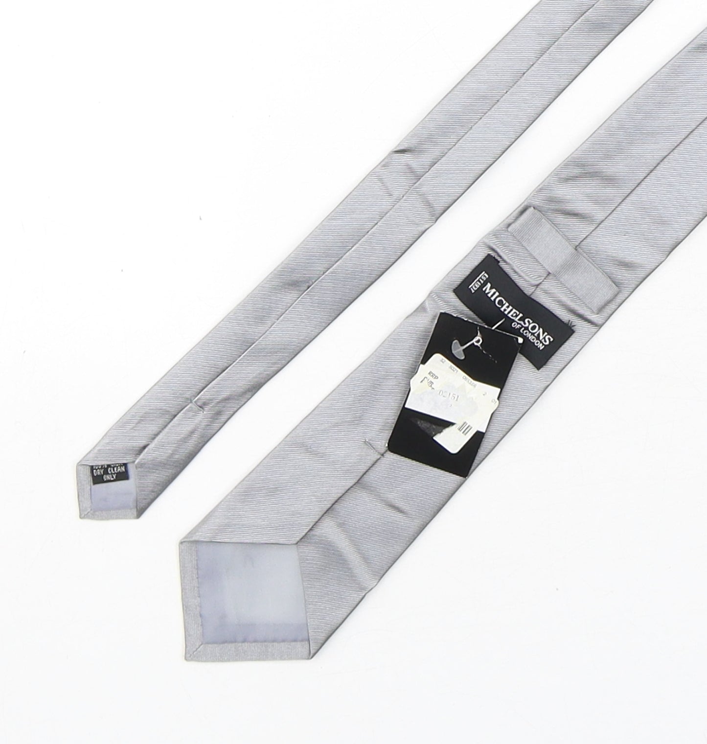 Michelsons Mens Grey  Silk Pointed Tie One Size
