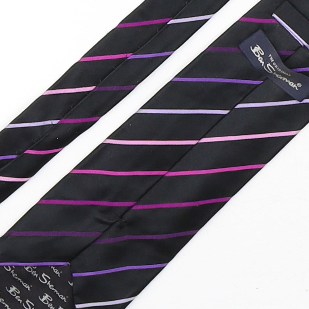 Ben Sherman  Mens Multicoloured Striped Silk Pointed Tie One Size