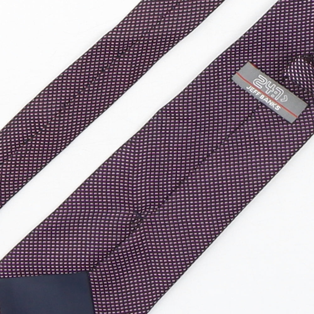 Jeff Banks  Mens Multicoloured Plaids & Checks Polyester Pointed Tie One Size