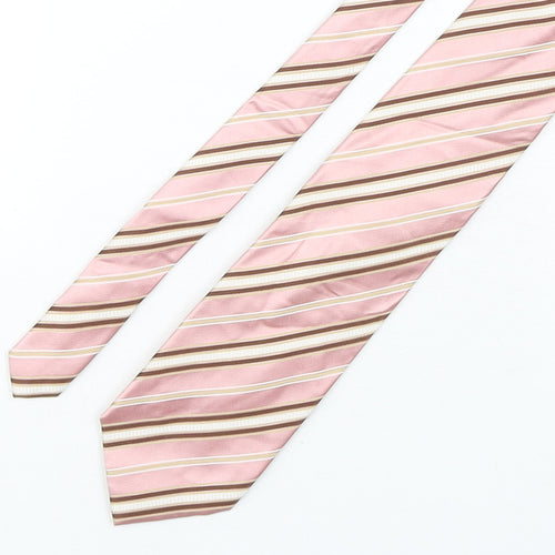 Racing Green  Mens Multicoloured Striped Silk Pointed Tie One Size