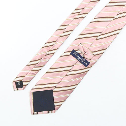 Racing Green  Mens Multicoloured Striped Silk Pointed Tie One Size