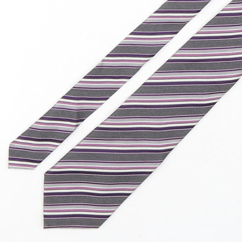 Marks and Spencer Mens Multicoloured Striped Silk Pointed Tie One Size