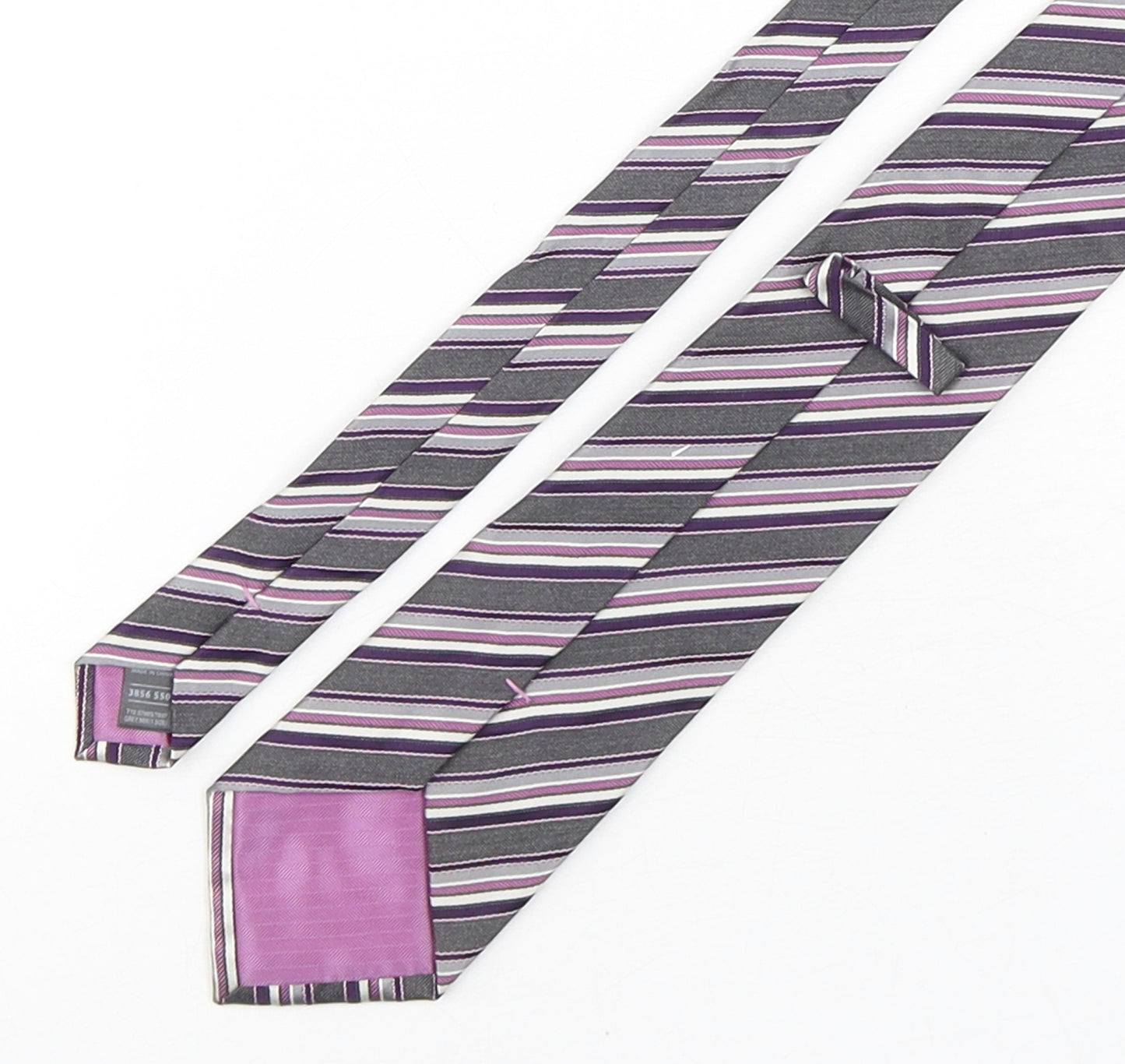 Marks and Spencer Mens Multicoloured Striped Silk Pointed Tie One Size