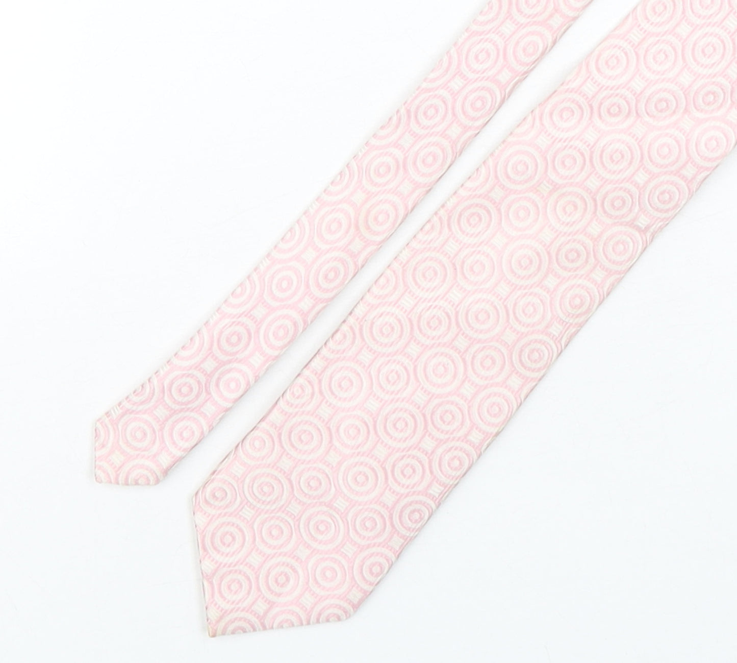 Jeff Banks  Mens Pink Geometric Silk Pointed Tie One Size