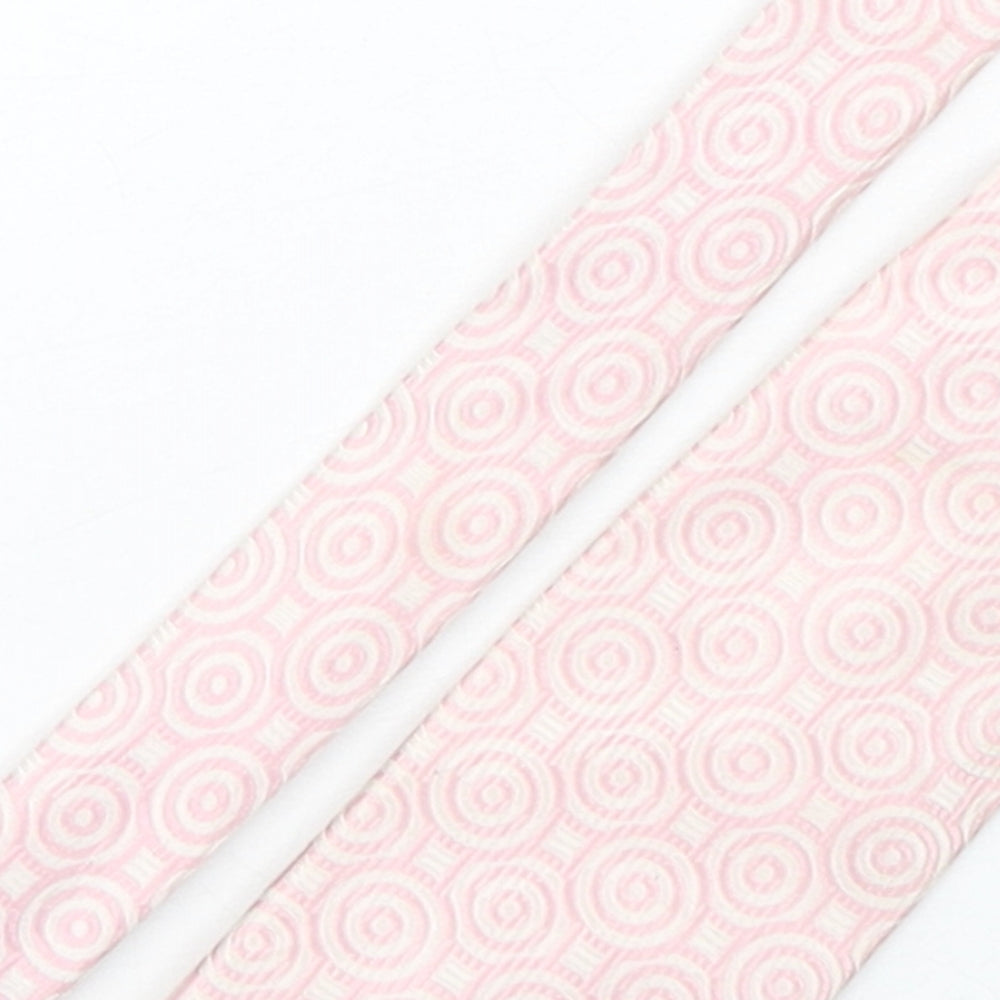 Jeff Banks  Mens Pink Geometric Silk Pointed Tie One Size