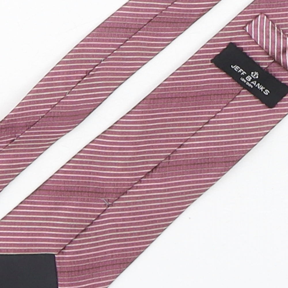 Jeff Banks Mens Multicoloured Striped Silk Pointed Tie One Size